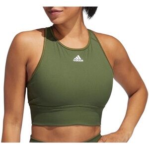 ADIDAS Ribbed Sports Bra Top in Wild Pine Olive Green large
